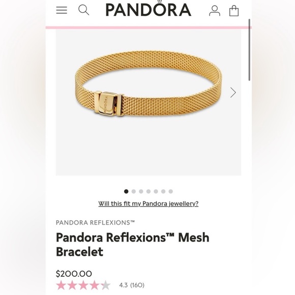 14k gold-plated Pandora Reflexion Mesh Bracelet EUC - Picture 2 of 10